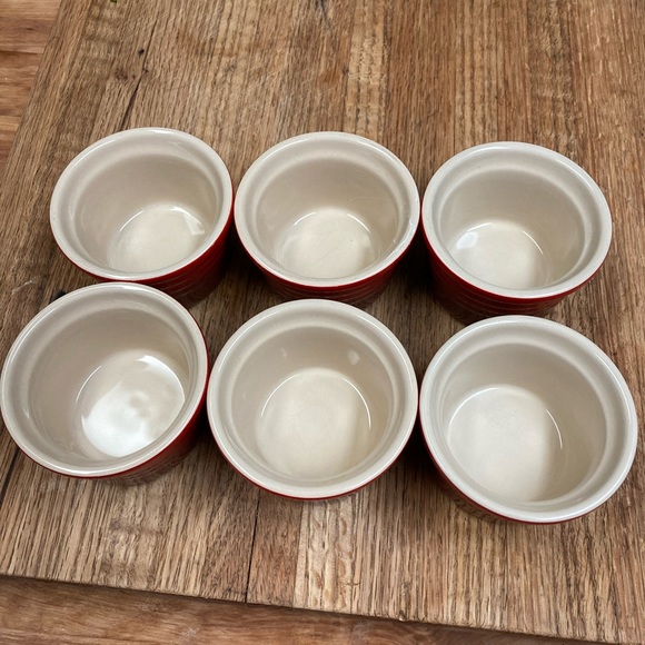 SOLD - Le Creuset Ramekins Red Ombre 7 oz stackable Set of 6 - Picture 4 of 4
